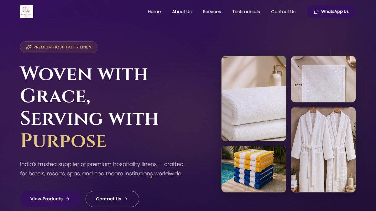 Lydia Linens hospitality linen website