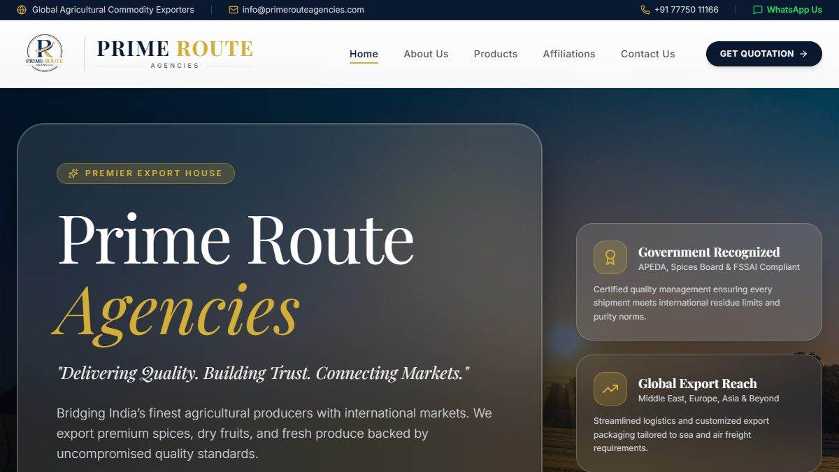 Prime Route Agencies export website